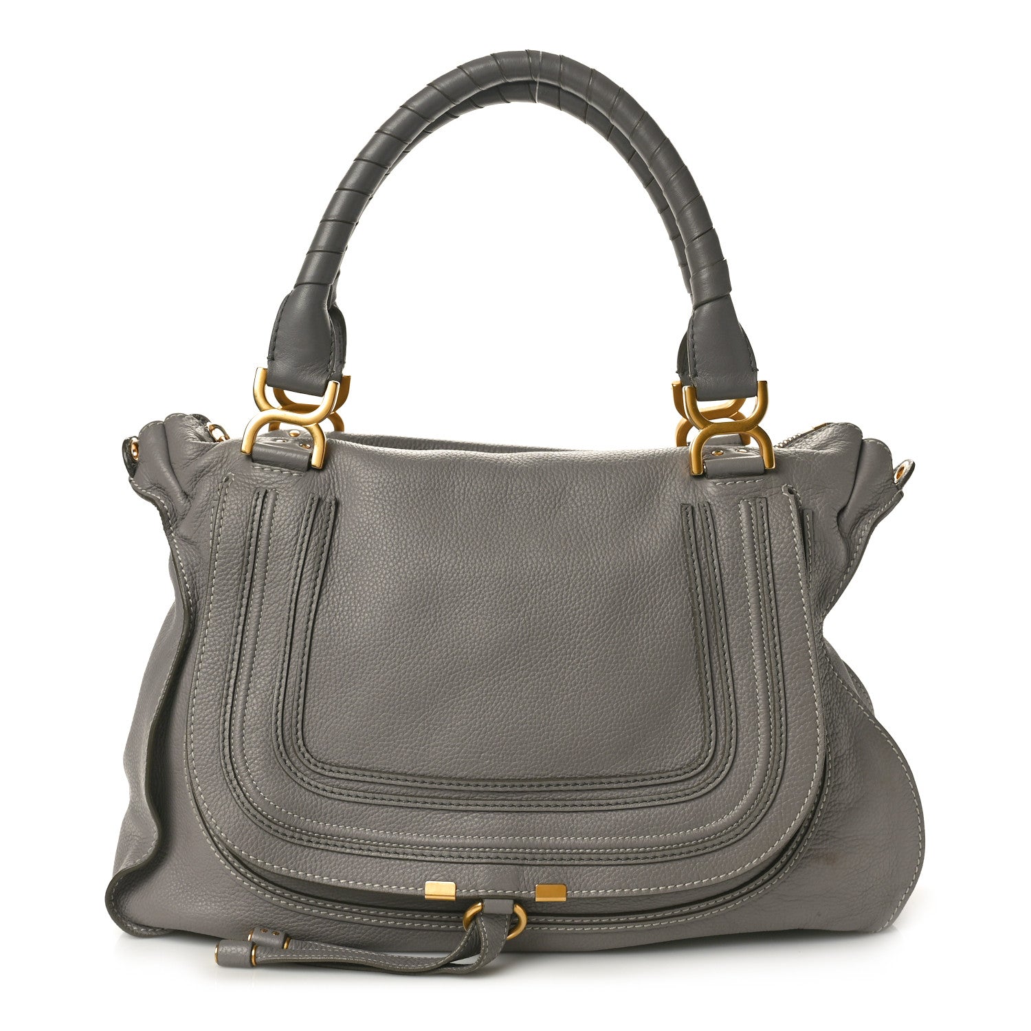 Chloe Calfskin Large Marcie Satchel Cashmere Grey 1 of 10