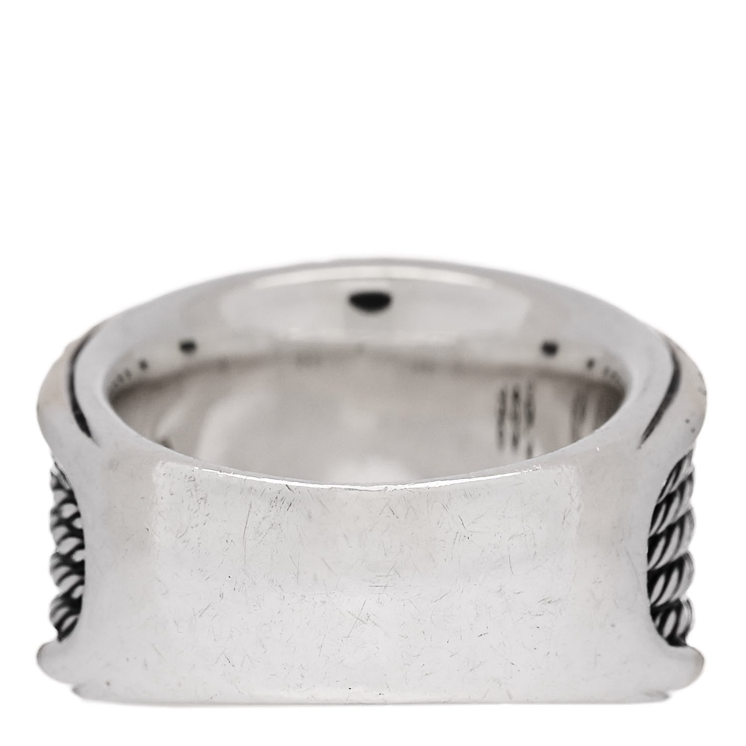David Yurman Sterling Silver 18K Yellow Gold 16mm Wheaton Cable Band Ring 52 6 3 of 5