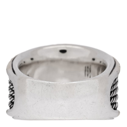 David Yurman Sterling Silver 18K Yellow Gold 16mm Wheaton Cable Band Ring 52 6 3 of 5