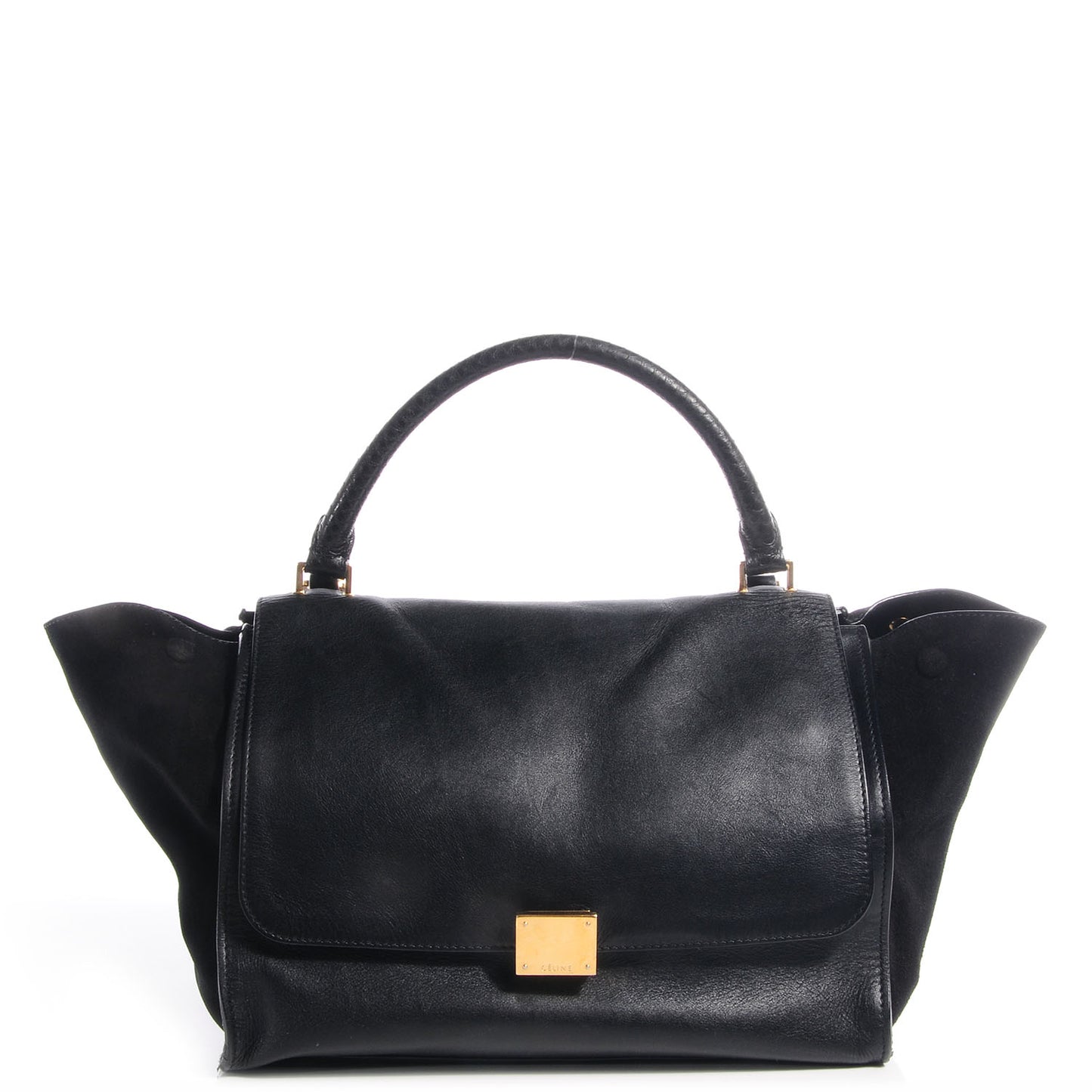 Calfskin and Suede Medium Trapeze Black