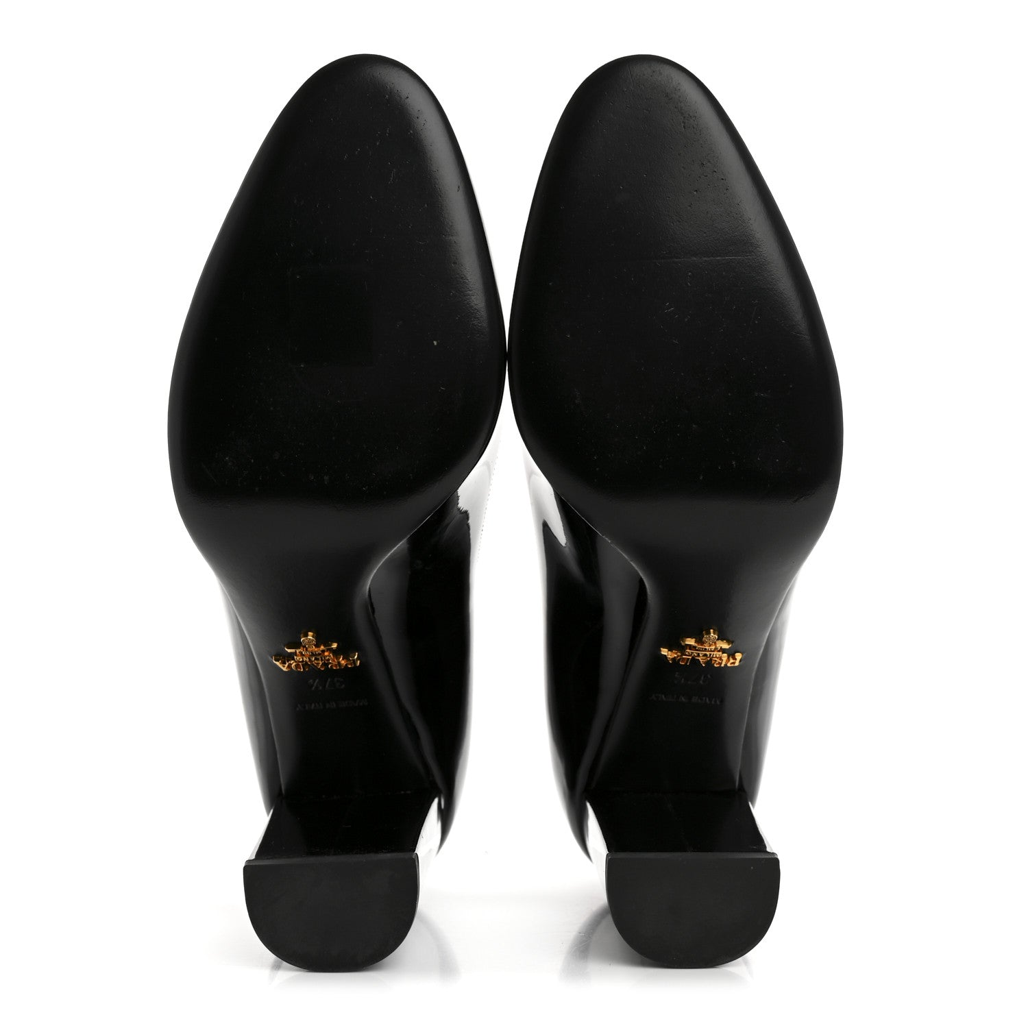 Prada Vernice Block Heel 55mm Pumps 37.5 Black 6 of 9