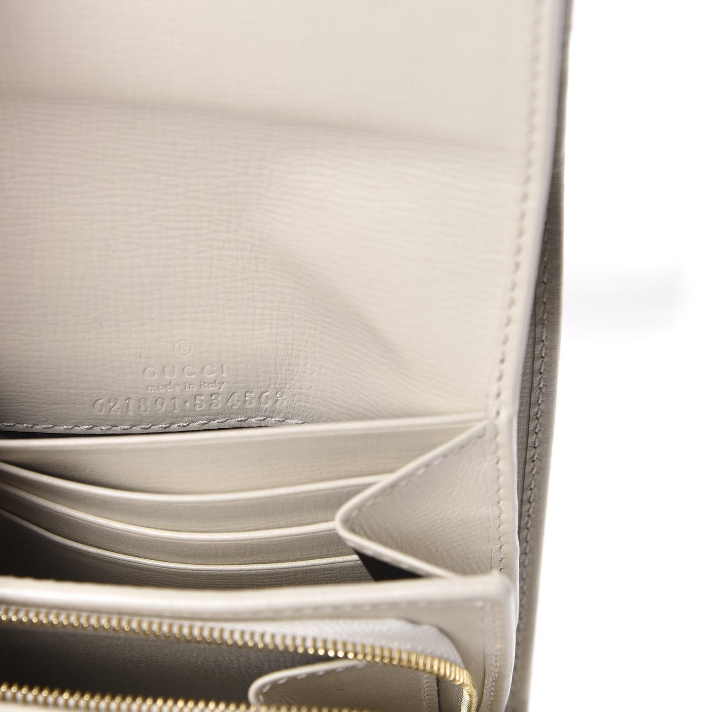 GG Supreme Monogram Azalea Calfskin Horsebit 1955 Flap Card Case Wallet Beige Ebony Mystic White