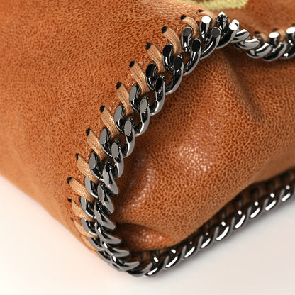 Stella McCartney X ED CURTIS Shaggy Deer Logo Embroidered Mini Falabella Fold Over Tote Brown 9 of 11