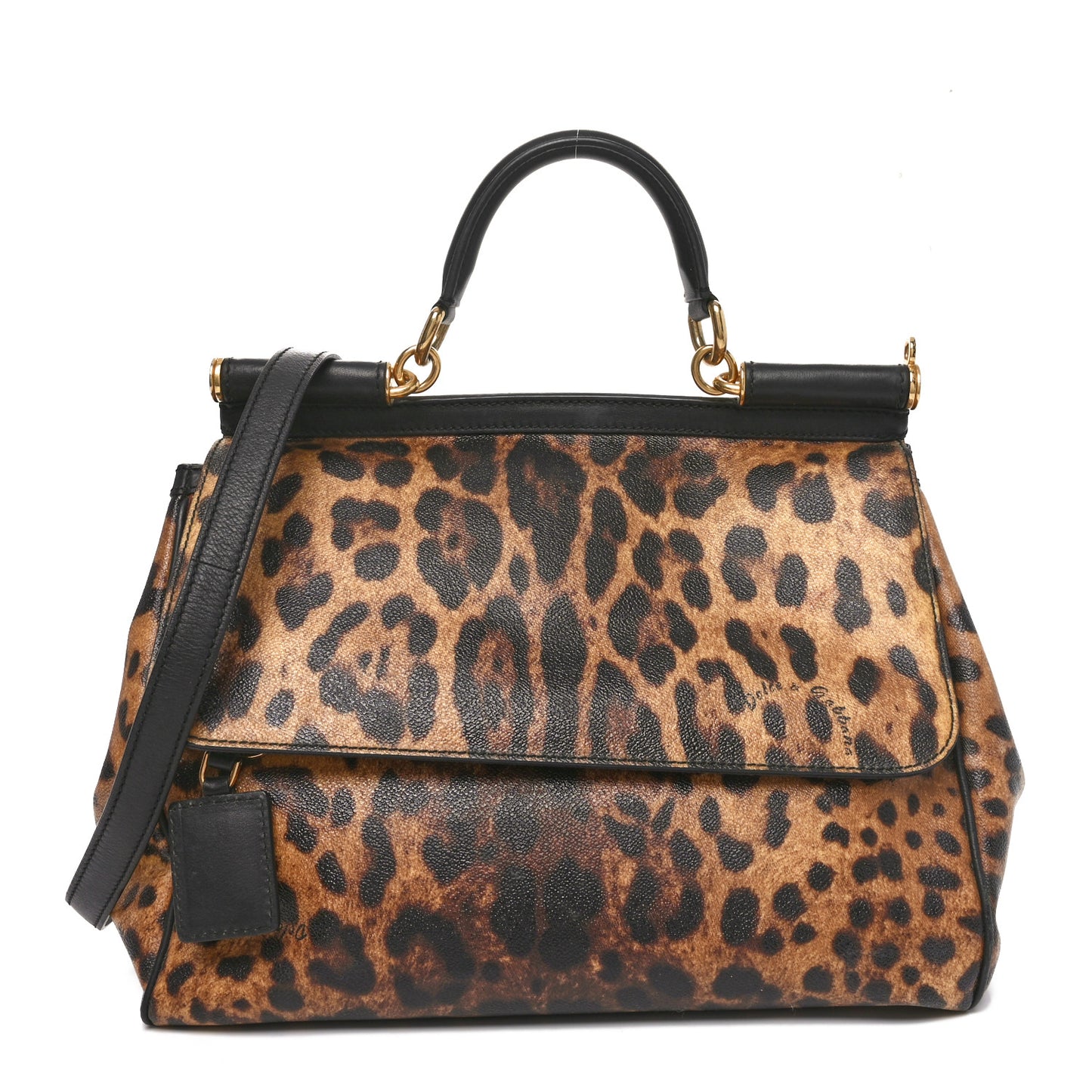 Canvas Leopard Print Large Miss Sicily Satchel