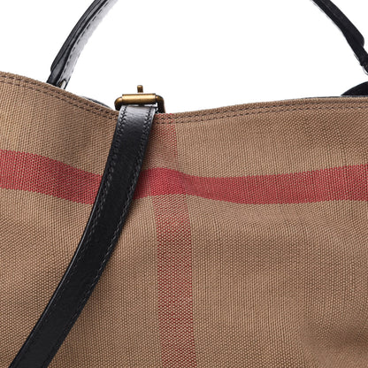 Burberry Canvas Mega Check Medium Ashby Hobo Black 12 of 12