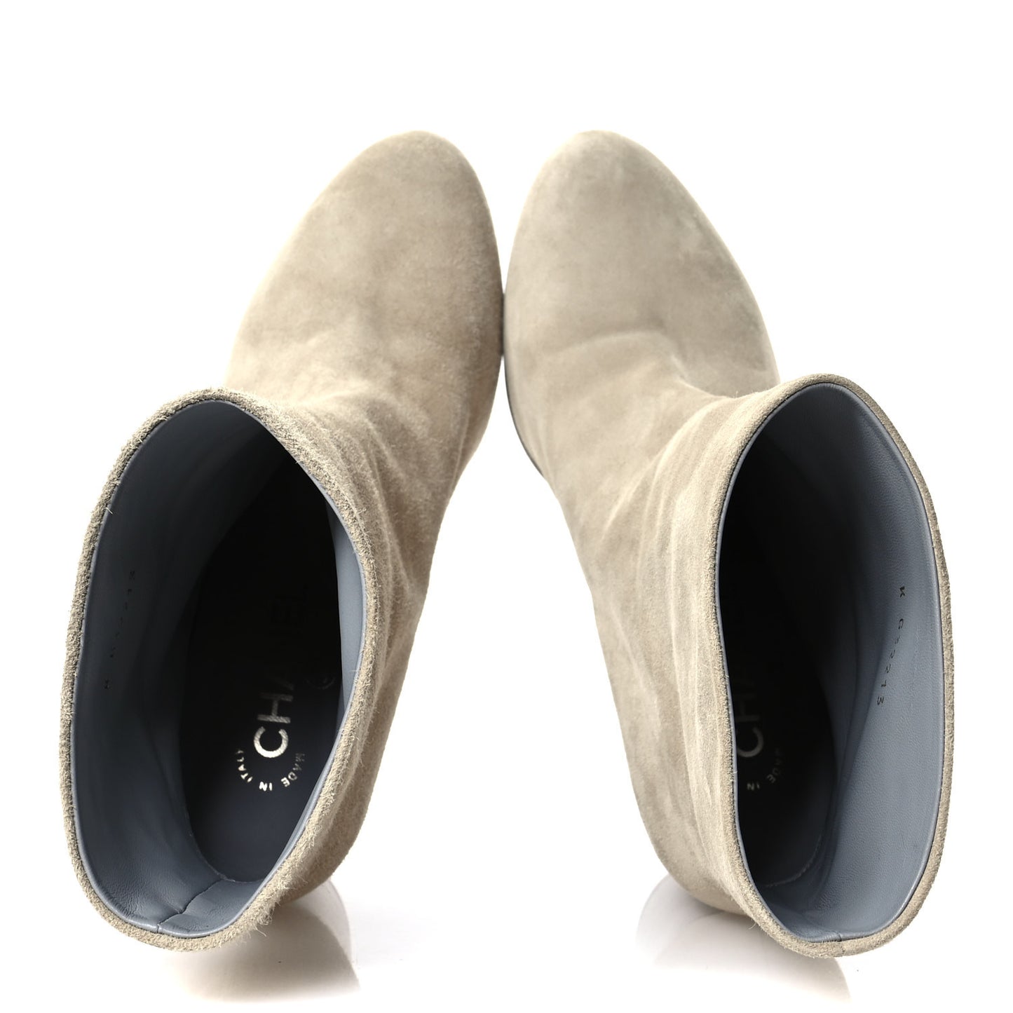 Suede Calfskin CC Short Boots 37.5 Beige
