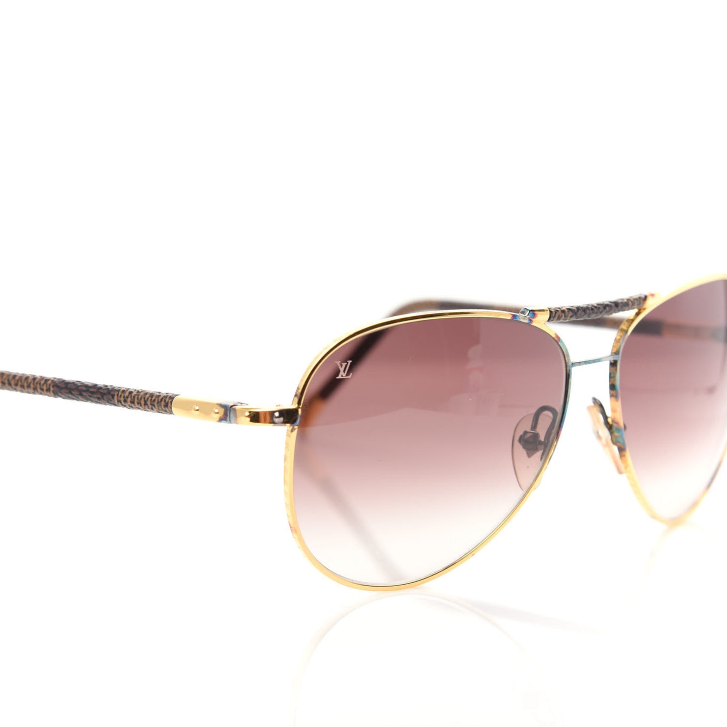 Damier Ebene Conspiration Pilote Aviator Sunglasses Z0202U Gold