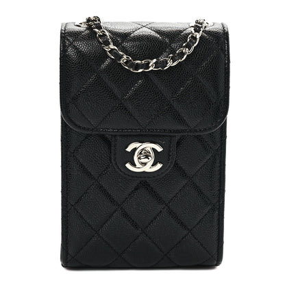 Chanel Caviar Quilted Classic Phone Holder Black 1 of 10