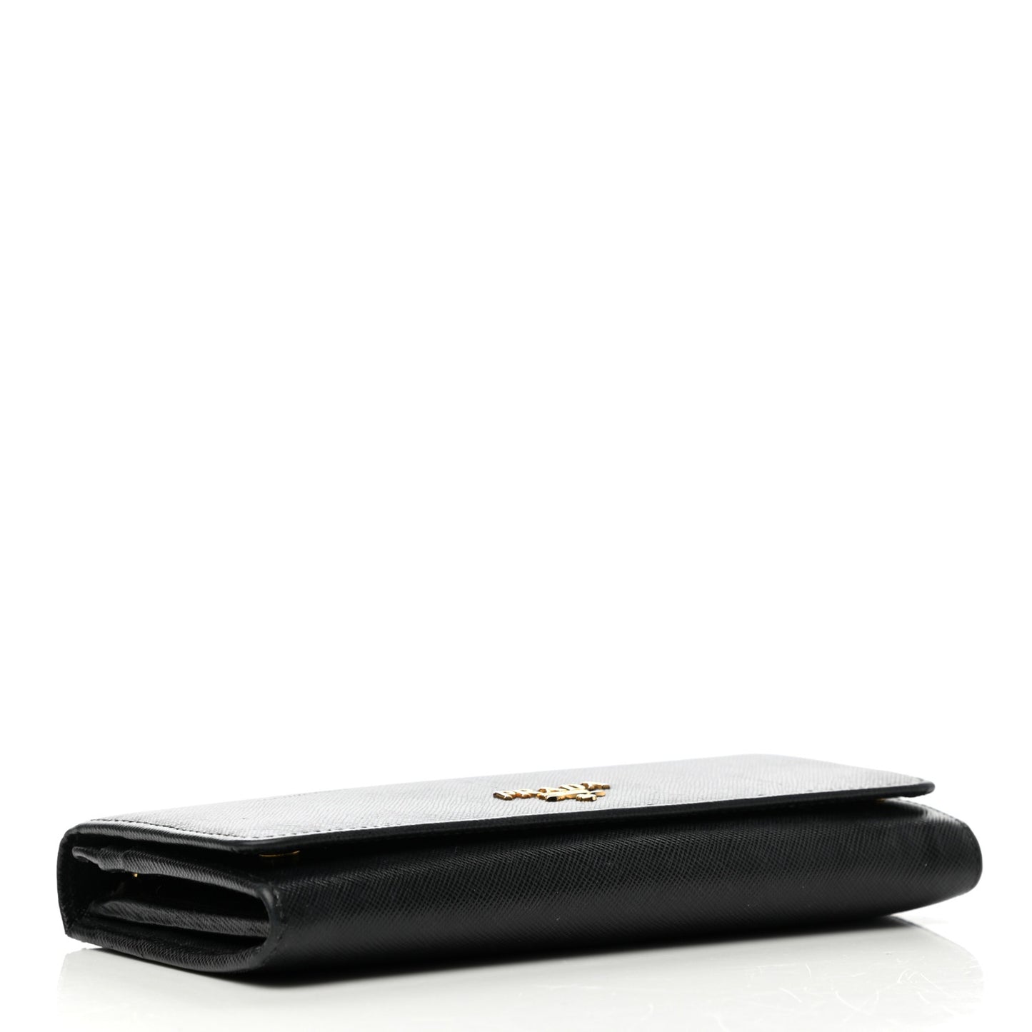 Saffiano Metal Continental Flap Wallet Black