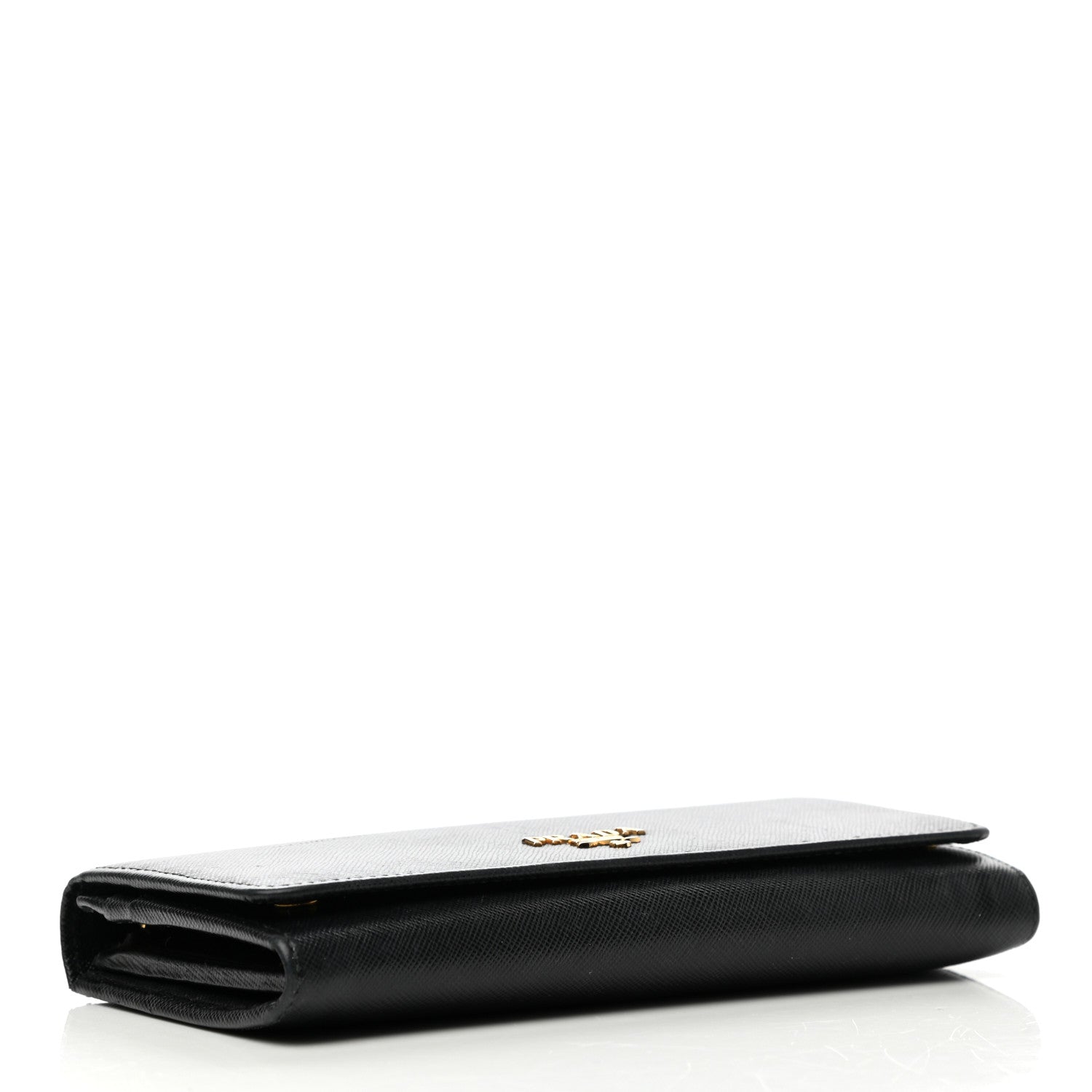Prada Saffiano Metal Continental Flap Wallet Black 5 of 13