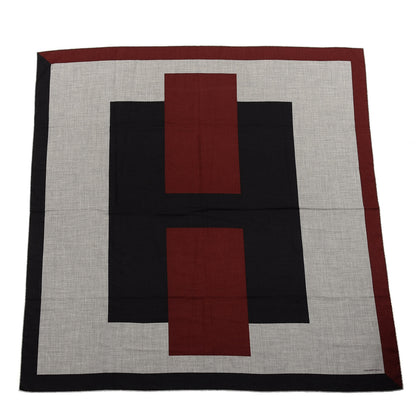 Hermes Cashmere Silk Encadre H Passant Giant Scarf 140 Bordeaux Black Gris Chine 1 of 4