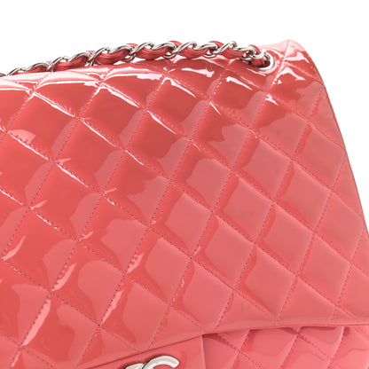 Chanel Patent Quilted Maxi Double Flap Pink 11 of 12