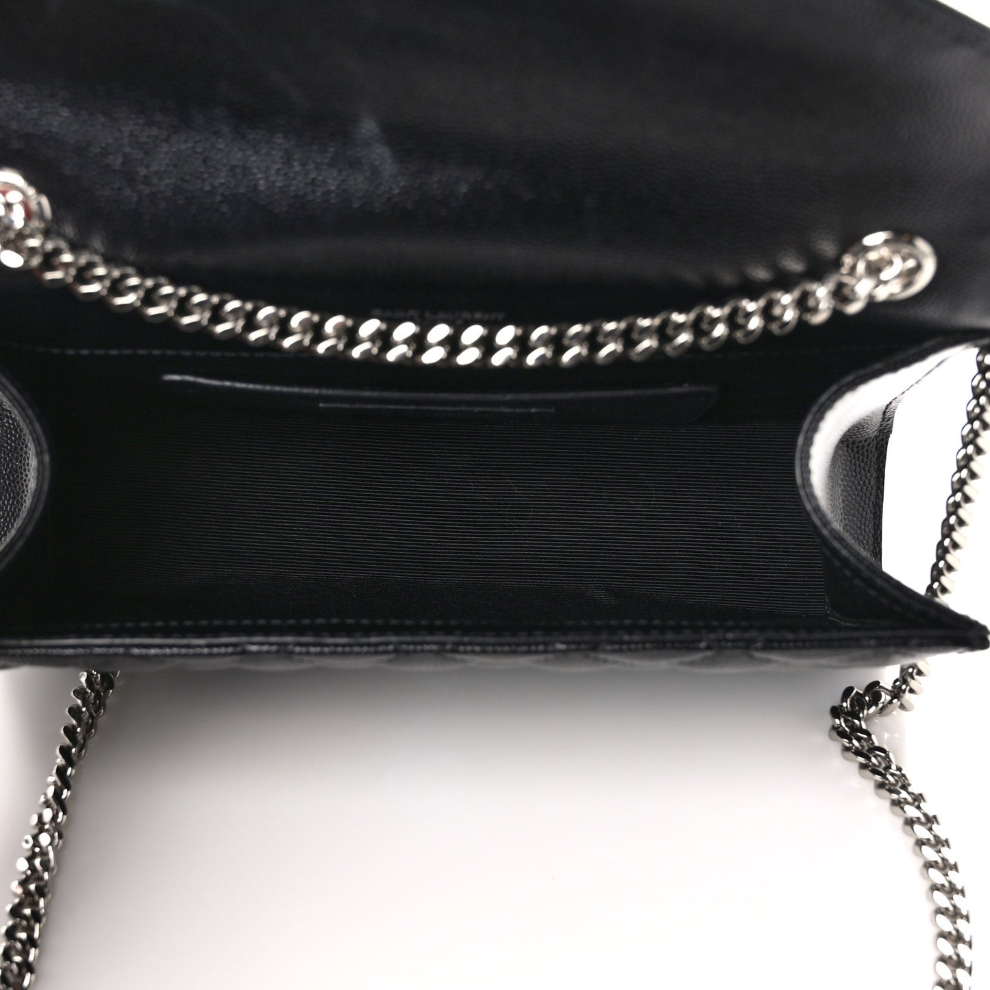 Grain De Poudre Textured Mixed Matelasse Triquilt Small Monogram Satchel Black