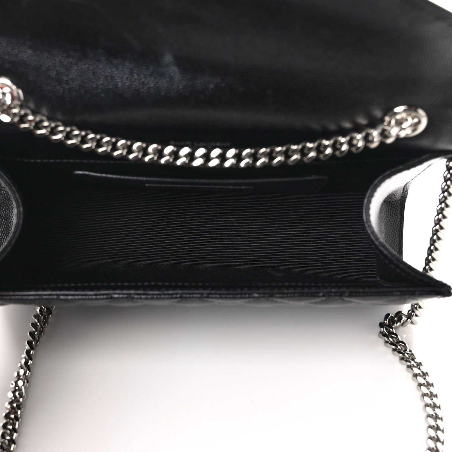 Saint Laurent Grain De Poudre Textured Mixed Matelasse Triquilt Small Monogram Satchel Black 5 of 10