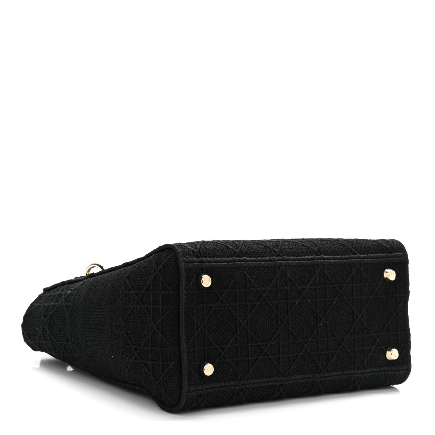 Christian Dior Canvas Embroidered Cannage Medium Lady D-Lite Black 3 of 9