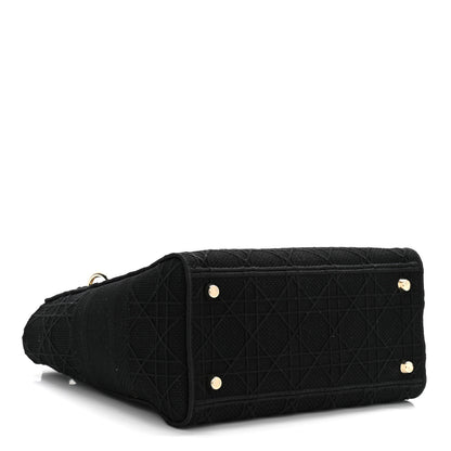 Christian Dior Canvas Embroidered Cannage Medium Lady D-Lite Black 3 of 9