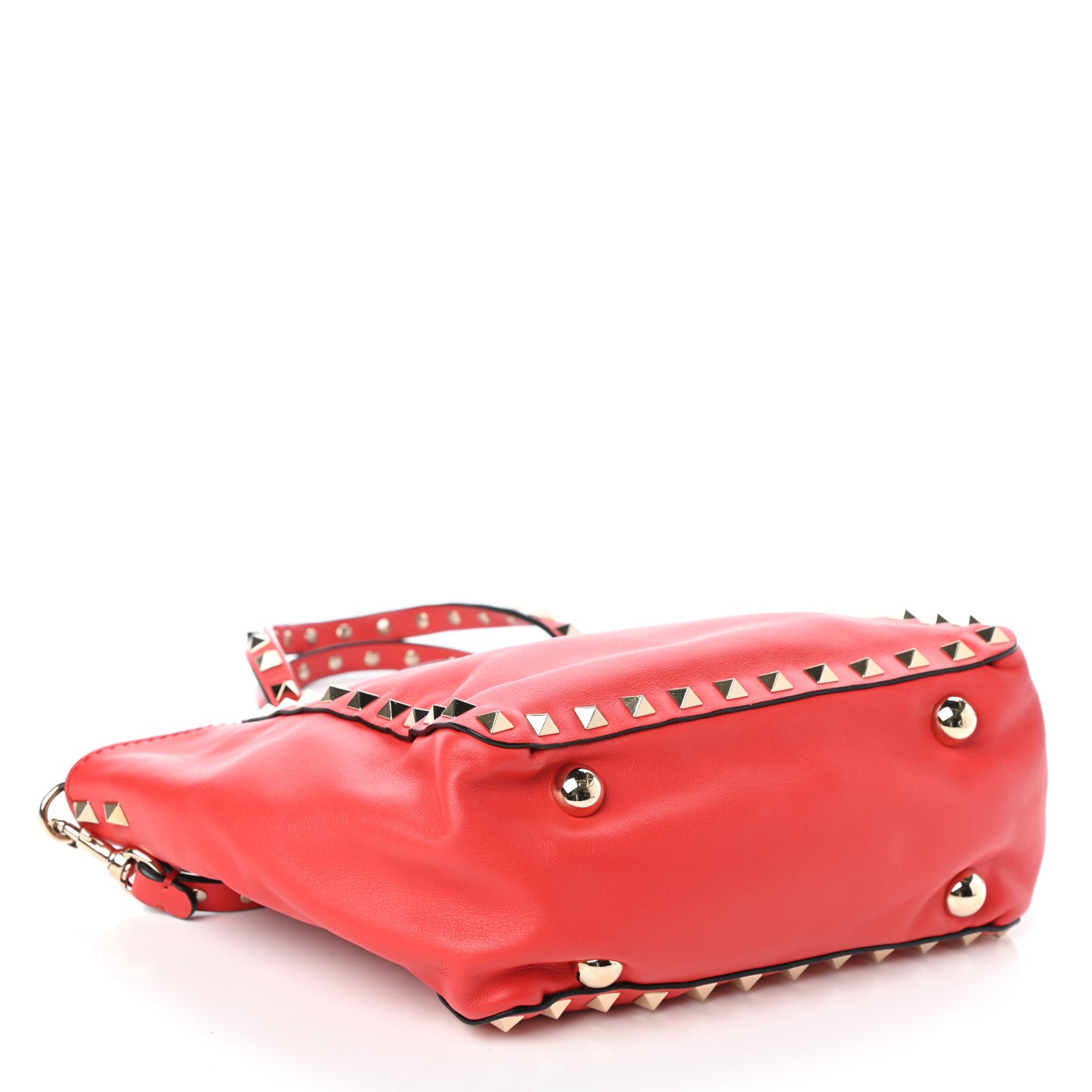 Vitello Mini Rockstud Tote Deep Orange