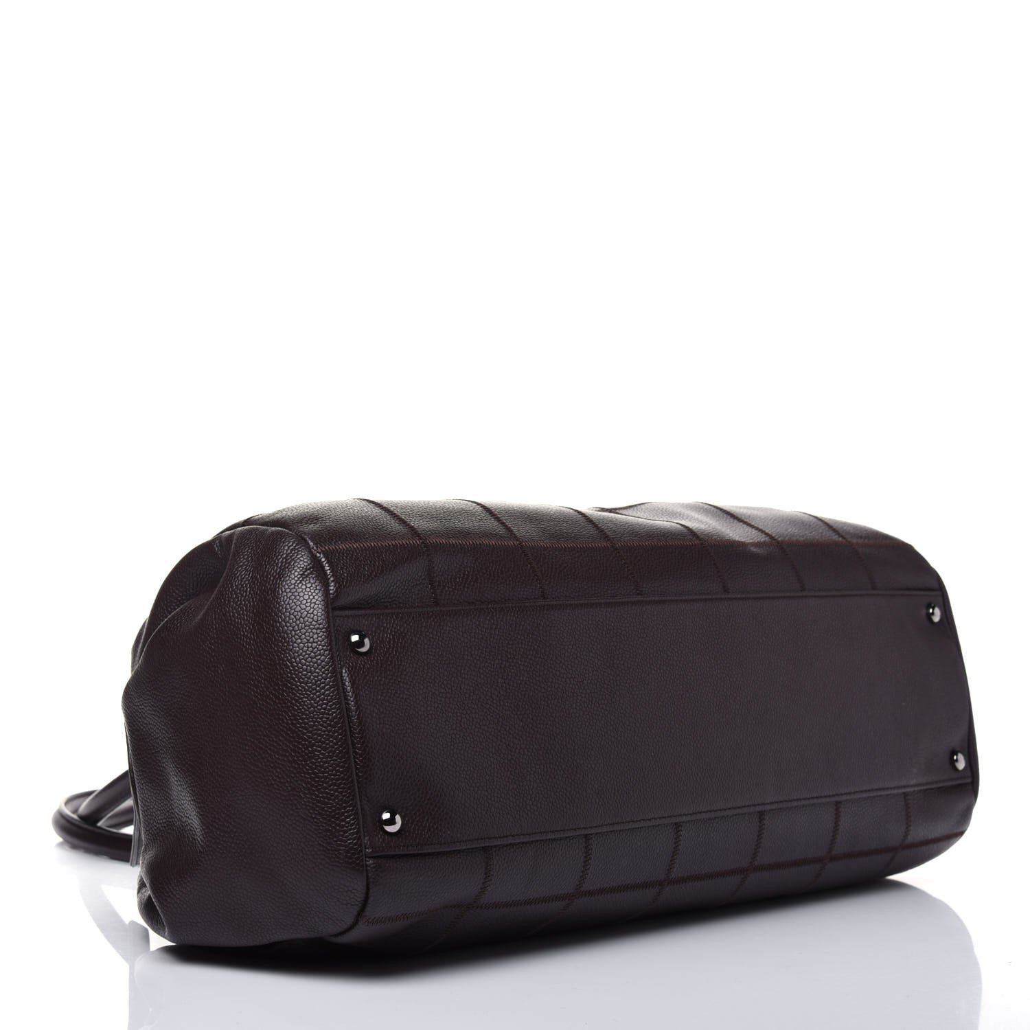Chanel Caviar Square Stitched Large Satchel Dark Brown 4 of 15