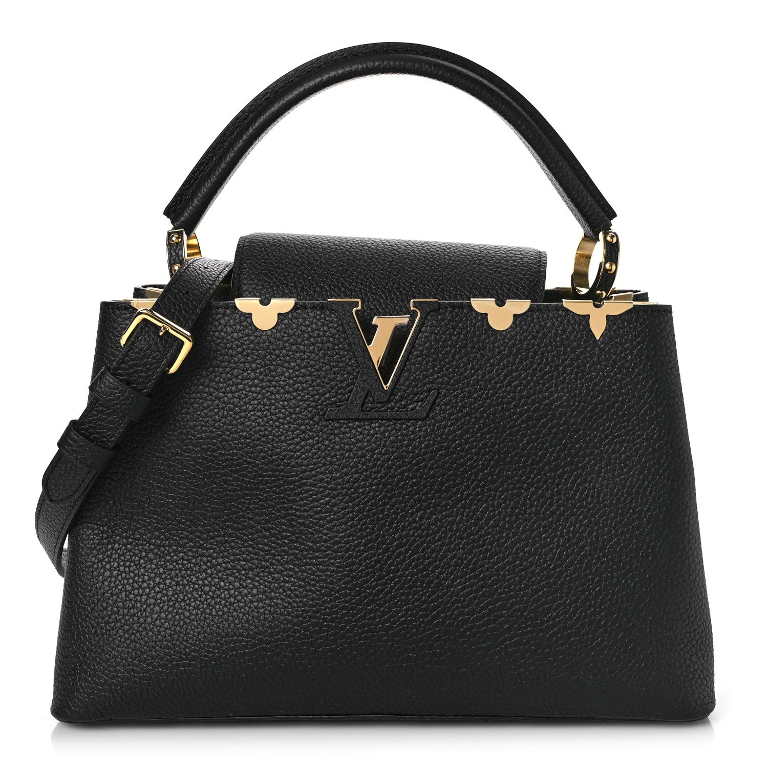 Louis Vuitton Taurillon Embellished Flower Crown Capucines MM Black 1 of 8