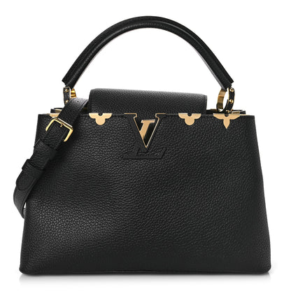 Louis Vuitton Taurillon Embellished Flower Crown Capucines MM Black 1 of 8