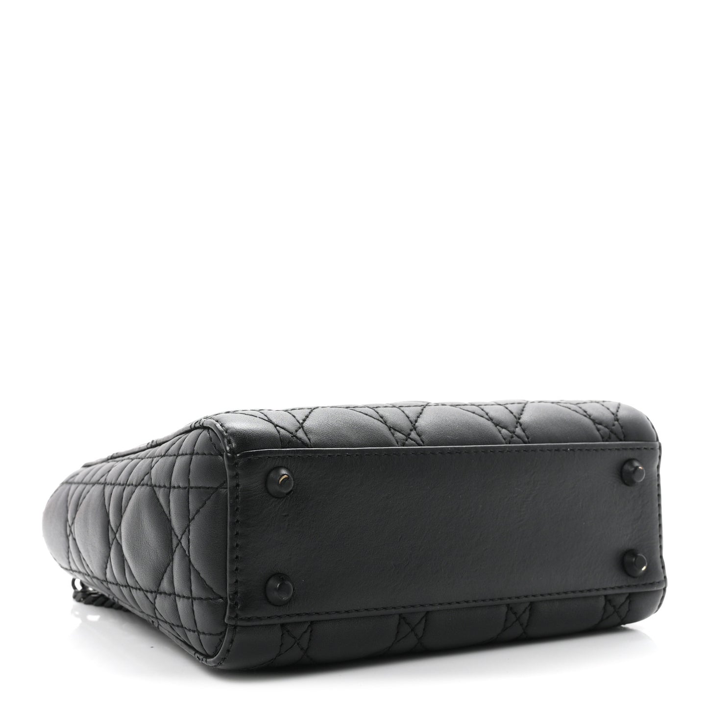 Ultra Matte Calfskin Cannage Mini Lady Dior Black