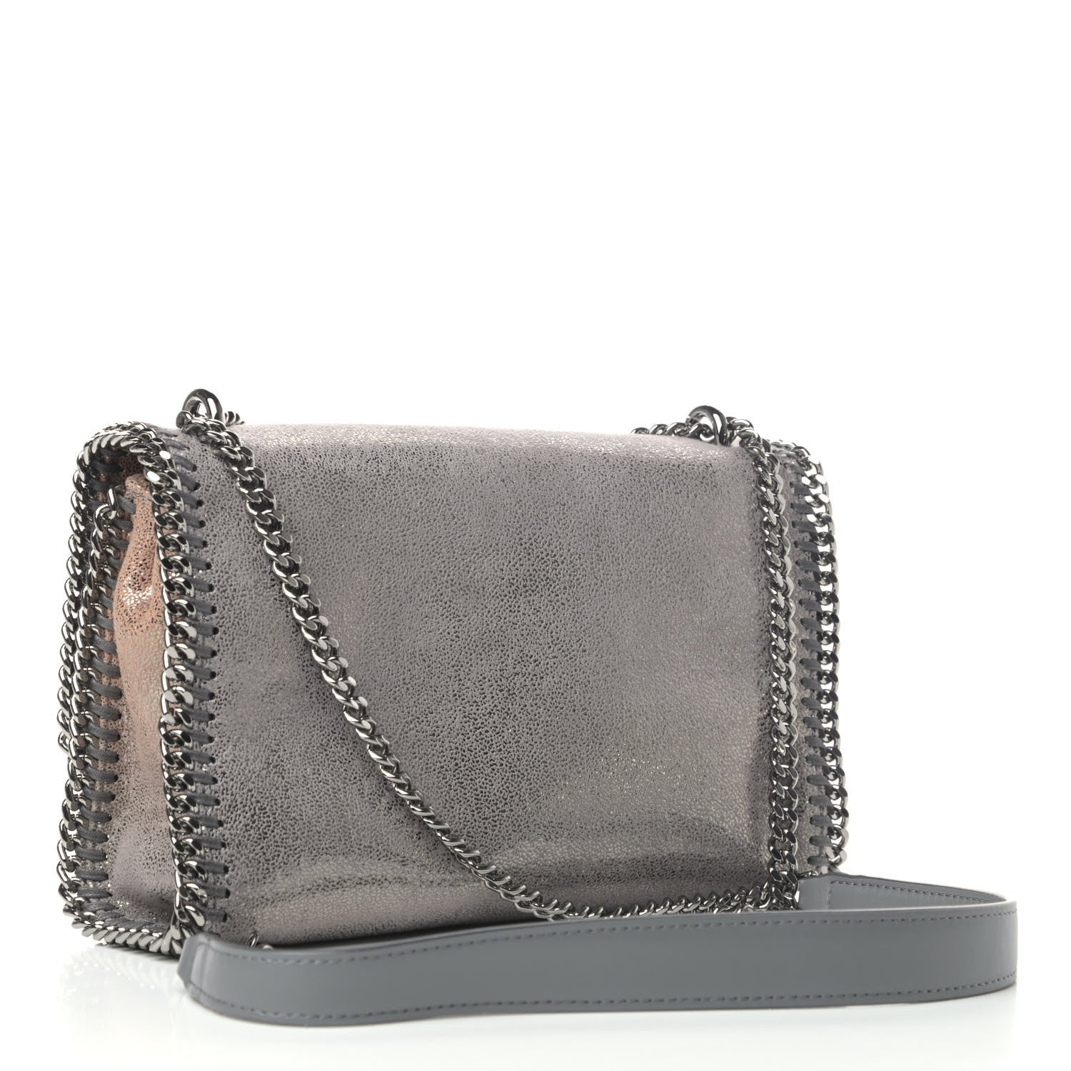 Stella McCartney Metallic Shaggy Deer Falabella Messenger Grey Taupe 2 of 4
