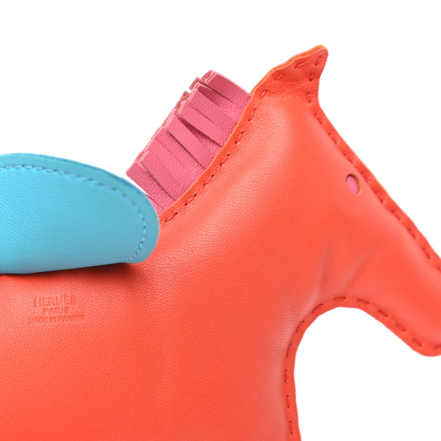 Milo Lambskin Grigri Rodeo Horse Bag Charm GM Rose Azalee Orange Poppy Bleu Azteque