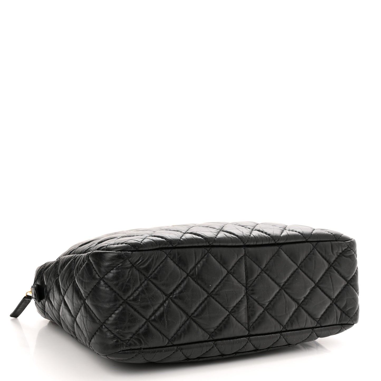 Aged Calfskin Quilted Large Reissue Camera Case Black