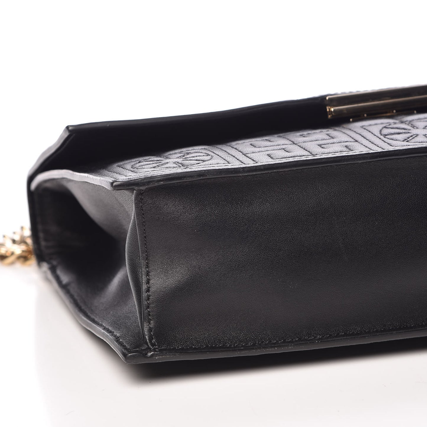 Nappa Ricamo Quilted The Greek Shoulder Bag Black