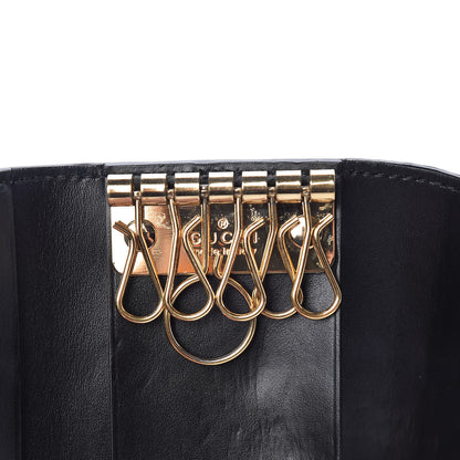 Gucci Guccissima Icon Signature 6 Key Holder Case Black 19 of 20
