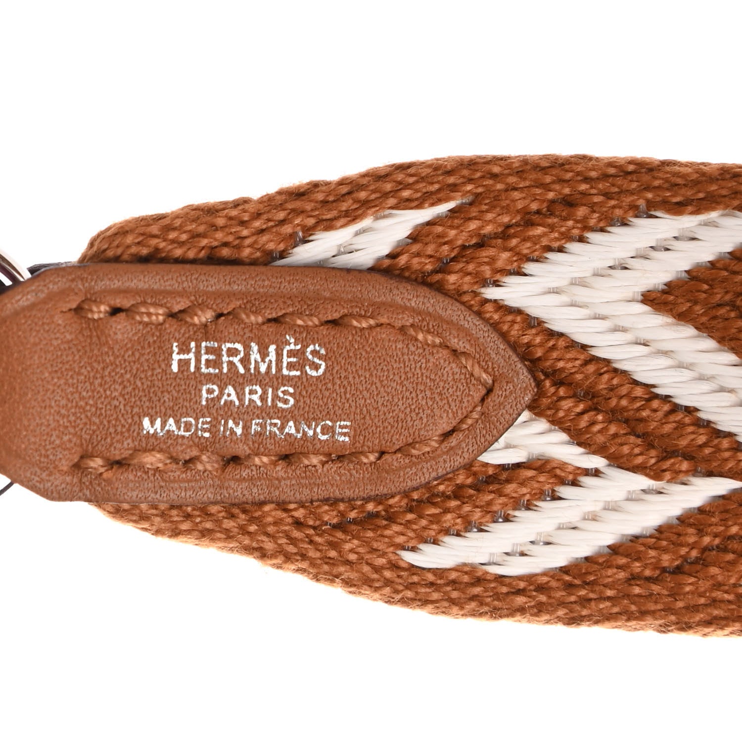 Hermes Toile Swift 25mm Sangle ZigZag Shoulder Strap Gold White 3 of 5