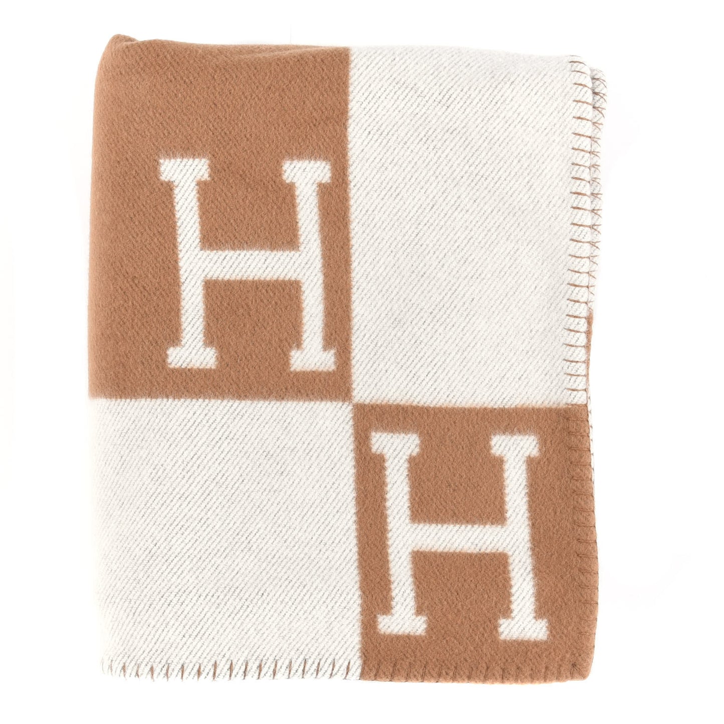 Wool Cashmere Avalon Blanket Ecru Camel
