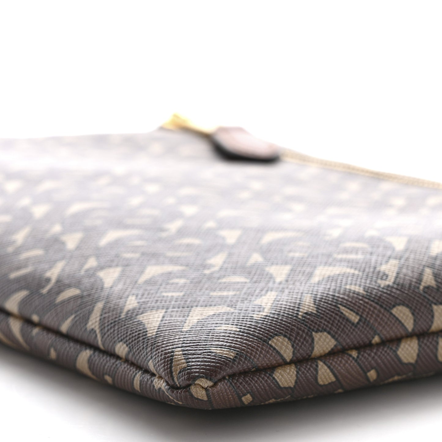E-Canvas Monogram Top Handle Pouch Bridle Brown