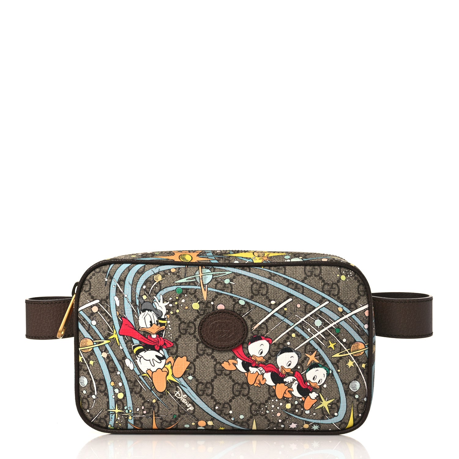 Gucci X DISNEY GG Supreme Monogram Donald Duck Small Interlocking G Belt Bag 90 36 Beige Multicolor New Acero 1 of 9