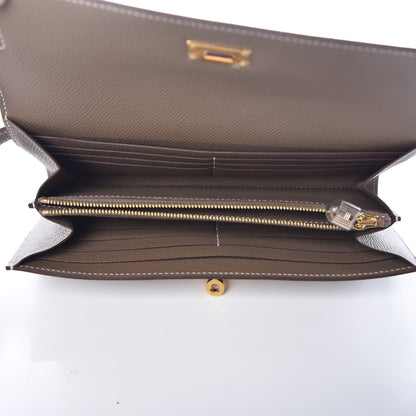 Hermes Epsom Kelly Longue Wallet Etoupe 6 of 8