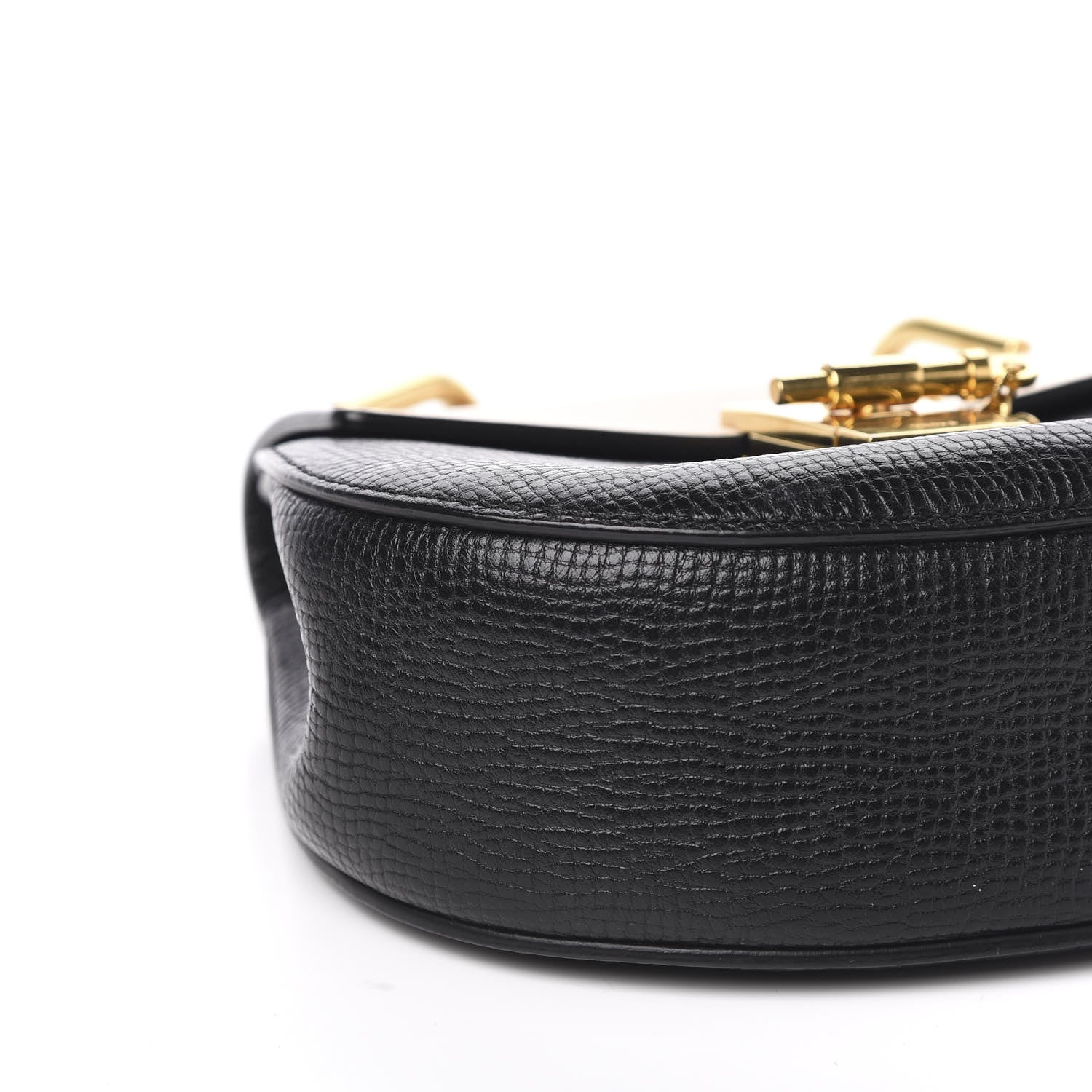 Chloe Grained Calfskin Lambskin Mini Bi-Color Drew Shoulder Bag Black Powder Beige 8 of 12