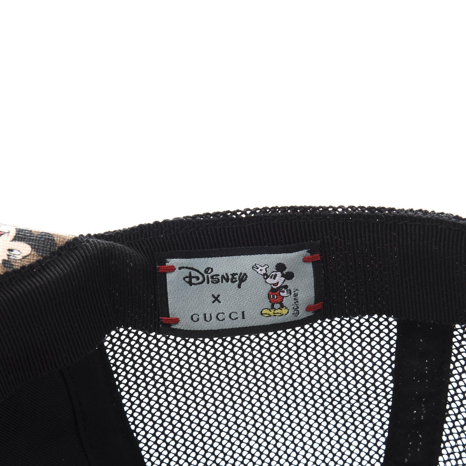 Gucci X DISNEY Mini Vintage GG Supreme Monogram Mickey Mouse Baseball Hat M Beige Vintage Sun Oil 7 of 9