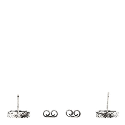 Gucci Sterling Silver Textured Interlocking G Stud Earrings 3 of 4