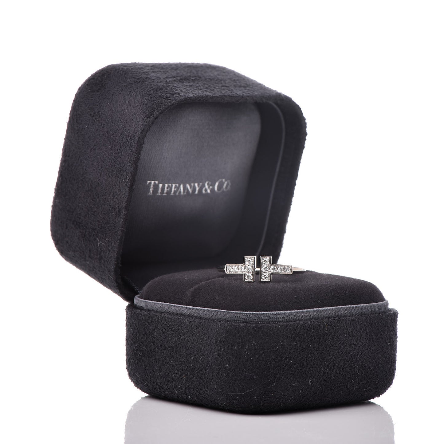 18K White Gold Diamond T Wire Ring 50 5.5