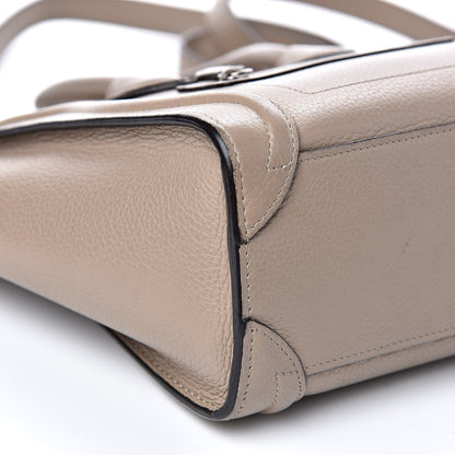 Celine Drummed Calfskin Nano Luggage Dune 10 of 19
