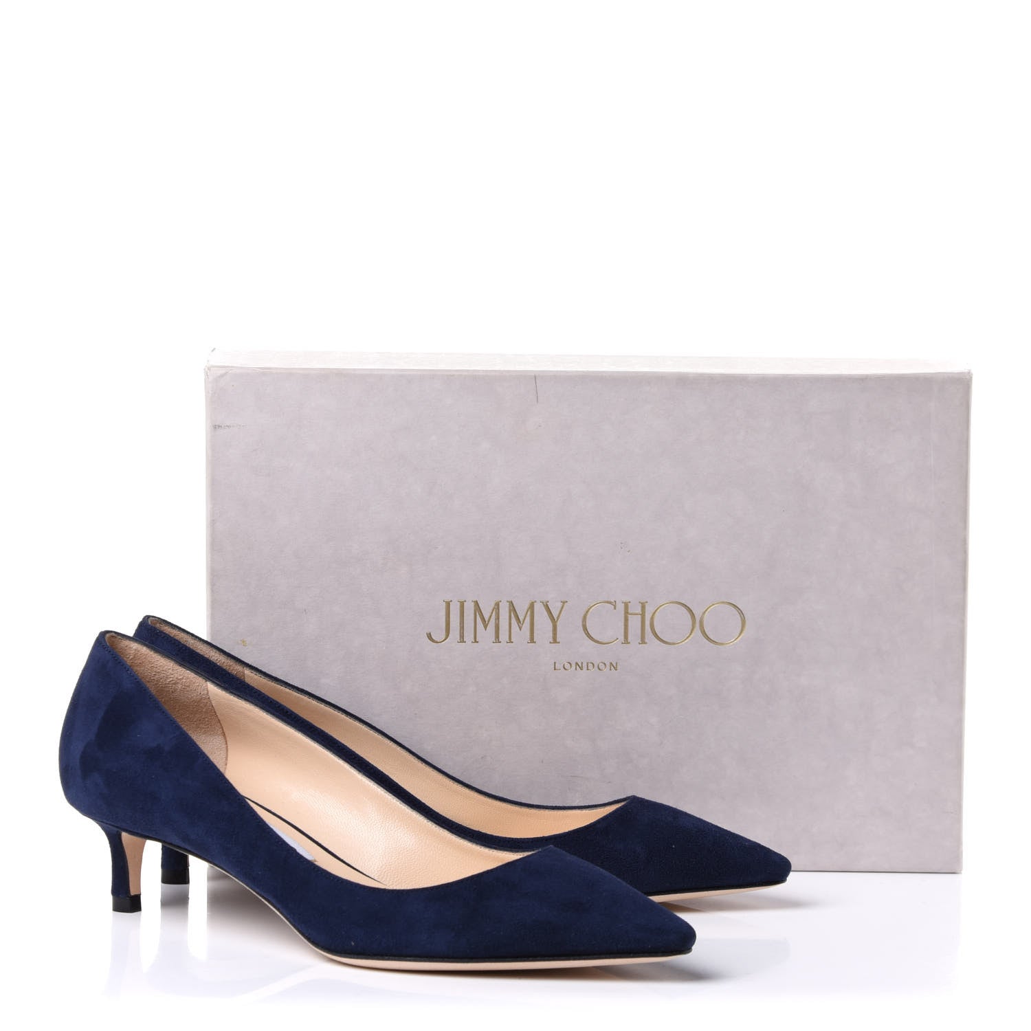 Jimmy Choo Suede Romy Pumps 37.5 Navy 9 of 9
