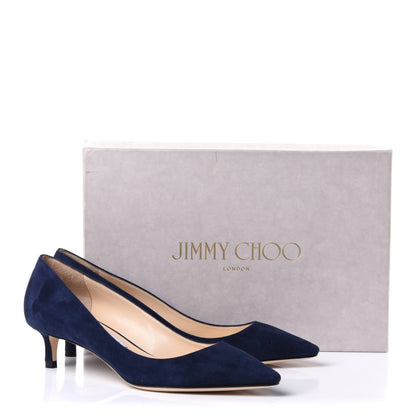 Jimmy Choo Suede Romy Pumps 37.5 Navy 9 of 9