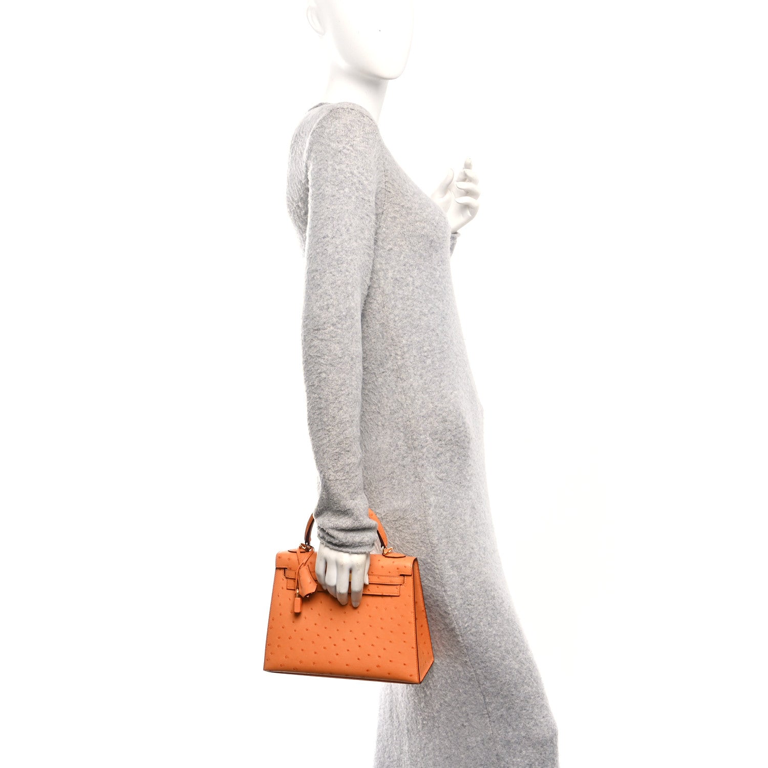 Hermes Ostrich Kelly Sellier 25 Abricot 2 of 11