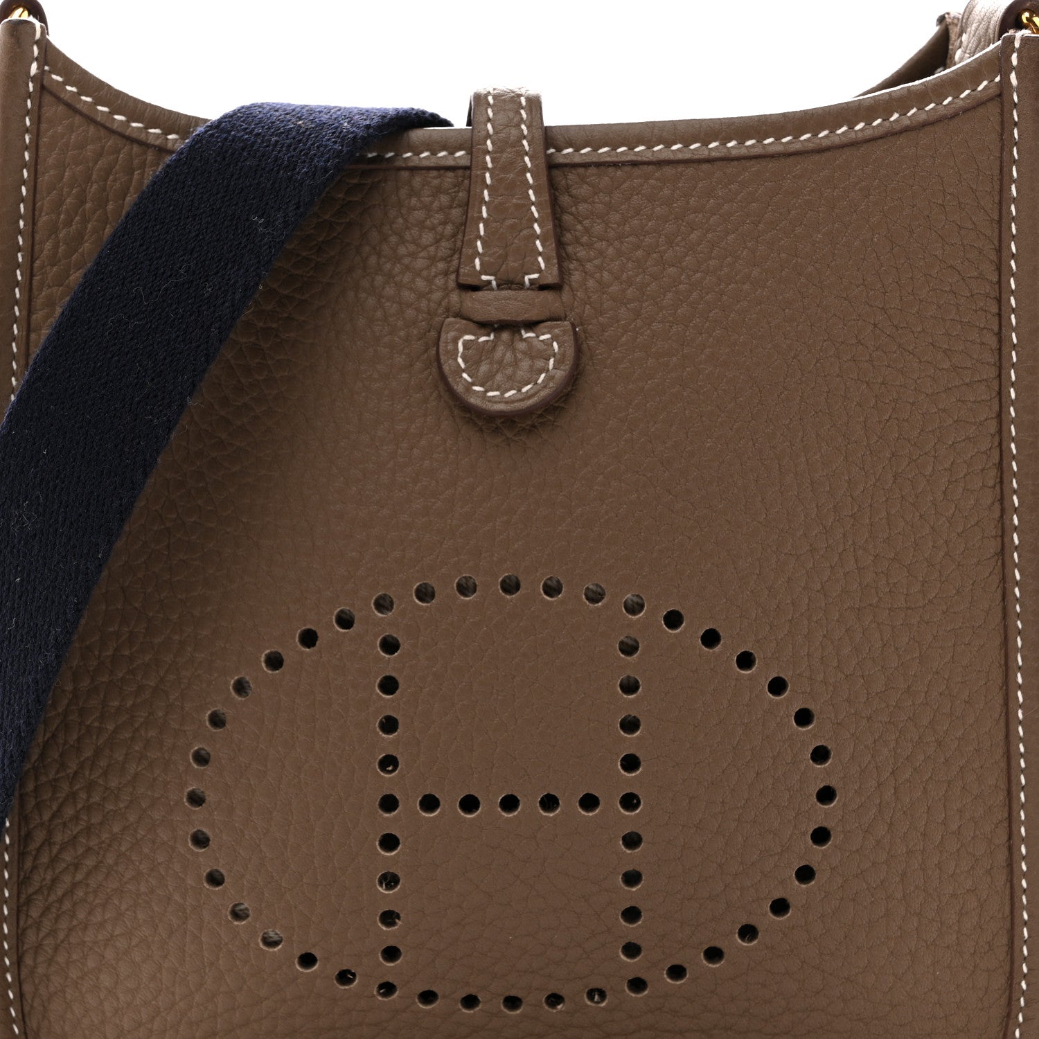 Hermes Taurillon Clemence Amazone Evelyne TPM Etoupe Bleu Indigo 8 of 11