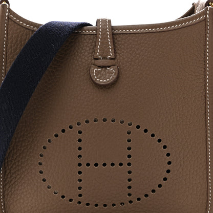 Hermes Taurillon Clemence Amazone Evelyne TPM Etoupe Bleu Indigo 8 of 11