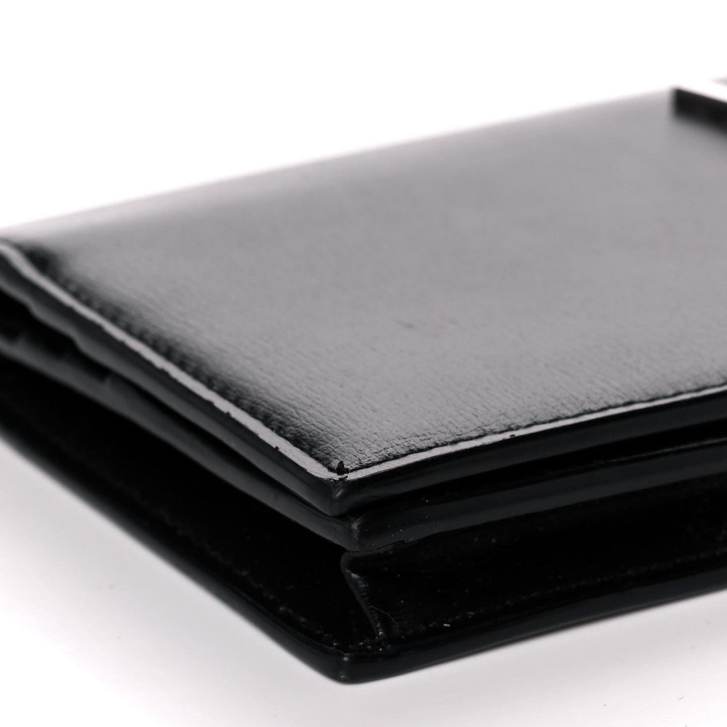 Calfskin Monogram Flap Wallet Black