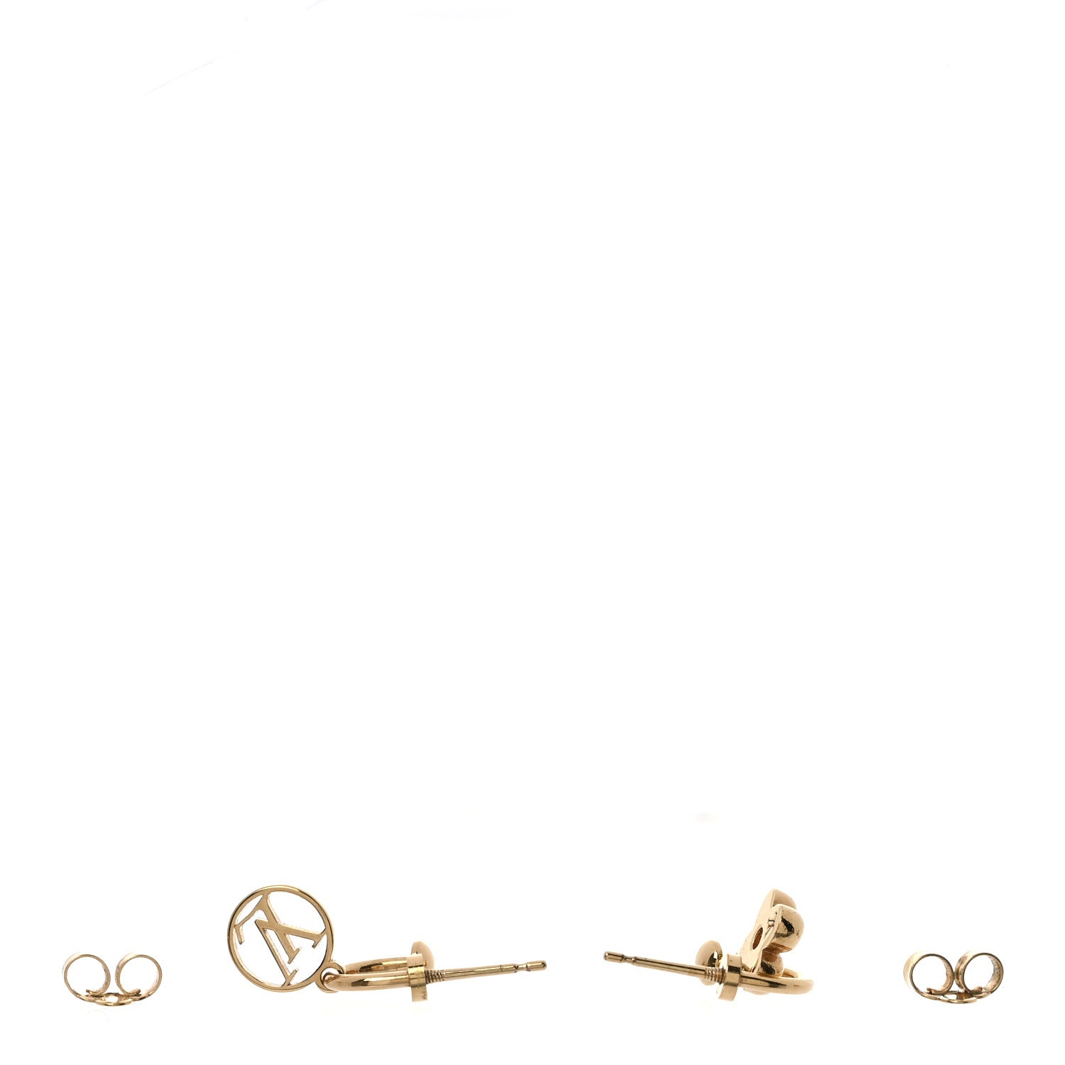 Louis Vuitton Brass Blooming Earrings Gold 3 of 5