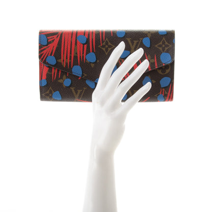 Louis Vuitton Monogram Jungle Dots Sarah Wallet Coquelicot Denim 2 of 7