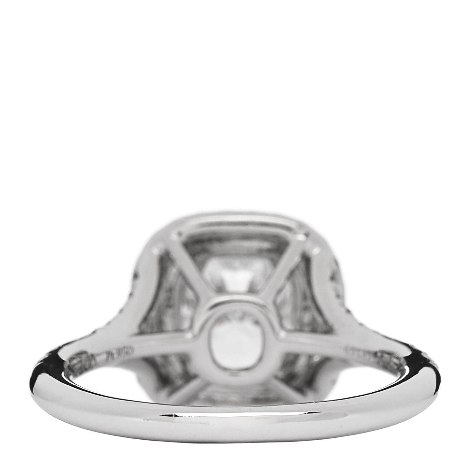 Tiffany Platinum Diamond 1.11ct Soleste Cushion Cut Double Halo Engagement Ring 49 4.75 4 of 6