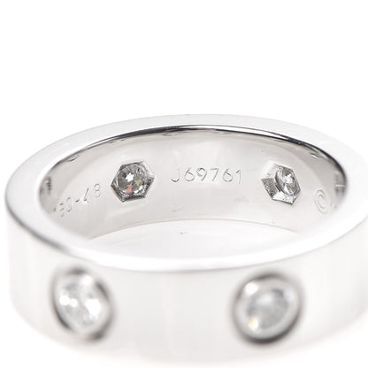 Cartier 18K White Gold 6 Diamond 5.5mm LOVE Ring 48 4.5 6 of 8